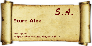 Sturm Alex névjegykártya